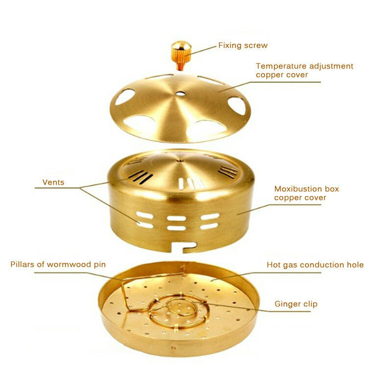 Pure Copper Acupuncture Moxa Box Moxibustion   Moxa Stick Burner IOBX
