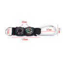 3 in 1 Multifunction Camping Hiking Carabiner w/ Keychain Compass Thermometer FT
