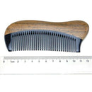 Natural Green Sandalwood Hair Comb - No Static Wooden Fine Tooth Black Buff M2T9