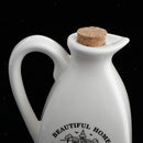 4Pcs White Ceramic Cruet Set for Oil Vinegar Salt Pepper Kitchen Tool Gadget