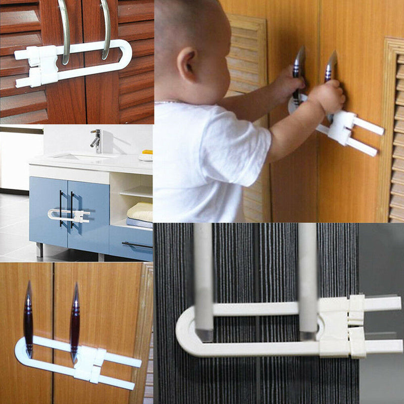 1* Child Baby U Shape Locks Kid Toddler Safety Cabinet Door Drawer Protect Lock