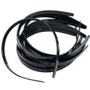 10pcs 10mm/0.4" Black Plastic Plain Flexible Alice Hair Bands Headbands