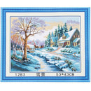 Winter snow cross needle Landscape painting Cross needle
