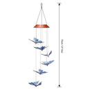 Butterfly Solar LED Wind Chime Light Hanging Lamp Outdoor Landscape Decor