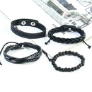 4pcs Retro Weave Bracelet Multilayer Leather Bangles Unisex Jewelry Gift