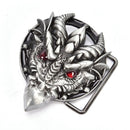 Men's belt buckle 7.3cm dragon head black pattern bronze metal pin buckles~BX