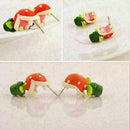 1 Pair Handcraft Polymer Clay Super Mario Piranha Plant Flower Corpse Studs U7L7