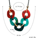 New Fashion Necklace Pendant Retro Boho Style Acrylic Statement Necklace Fe M6E8