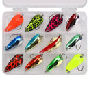 12Pcs Trout Spinners Fishing Bait Spoons Metal Lures Kit Flying Multiple Fi