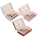 Portable PU Jewelry Box Zipper Bracelet Earrings Necklace Rings Storage CaseQ1U7