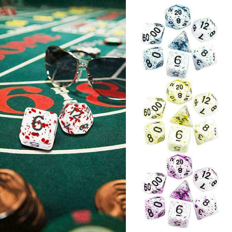 7PCS Bloody Polyhedral Dices Die For Dungeons&Dragons Games DND Board MTG G4Y8