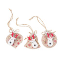 1 Set 6Pcs Christmas Decorations Ornaments Wooden Printing Ornaments Merry