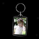 10x Oblong Shape Acrylic Clear Keyrings Insert Photo Key Chains 33x46mm