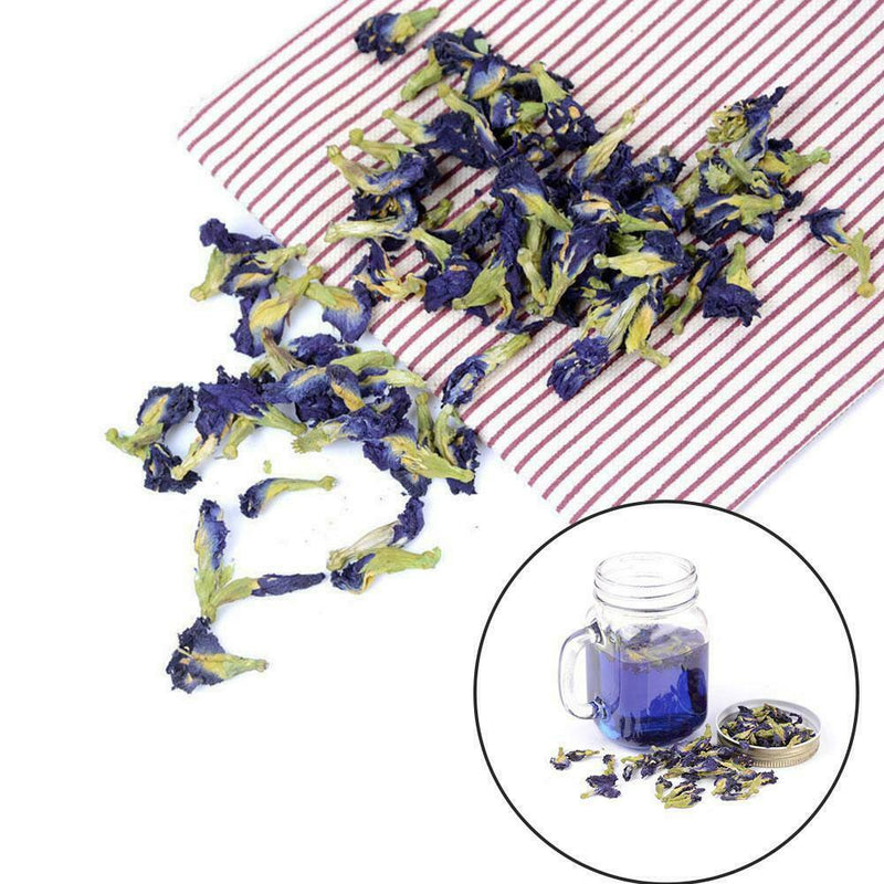 100% Thai Dried Butterfly Pea Flower Pure Organic-Natural Herbal Blue-Drink-