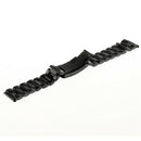 Bracelets watch links clasp stainless buckle 20mm end right Solid Black str