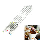 6PCS/Set Stainless Steel Chocolate Fork Hot Pot Forks Cheese Fruit Dessert  D2U7