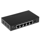 5Port Fast Ethernet Switch Desktop Splitter Hub Plug &Play for PC Black