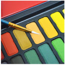 24 Colors Portable Solid Watercolor Set Solid Water Color Paints Set with P