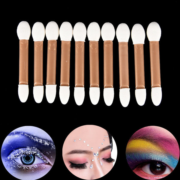 10x/Lot Makeup Double-end Eye Shadow Eyeliner Brush Sponge Applicator Tool_B Bj
