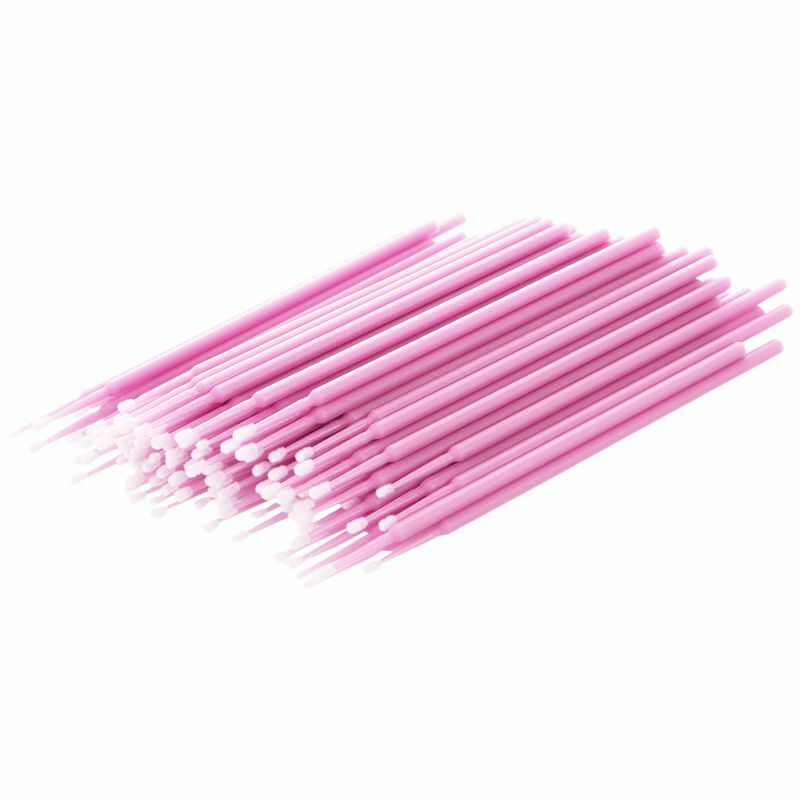 100 Pcs Disposable Swab Applicator Micro Brush Eyelashes Extension Mascara  Q6U9
