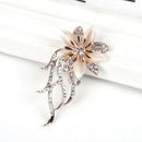 Flower Rhinestone Pins Brooch Badges Women Shirts Lapel Collar Decor Gift