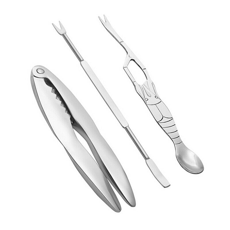 Seafood Crackers Picks Spoons Stainless Steel Crab Peel Shrimp Tool Lobster U2J2