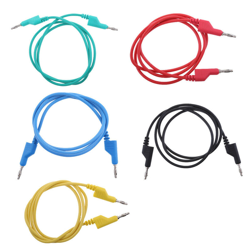 5Pieces Test Lead Banana Plug Male Stackable to Banana Plug 39inch