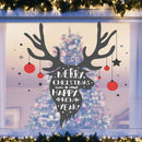 4pcs Merry Christmas Wall Stickers Elk Self-adhesive PVC Removable Decals A