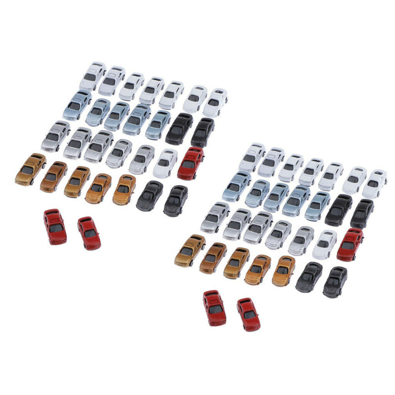 60Pieces 1:200 Painted Car Mini Scenery Landscape Sand Table Accessory