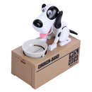 New Cute Stealing Coin Money Box Dog Piggy Bank Storage White/Black SN9F