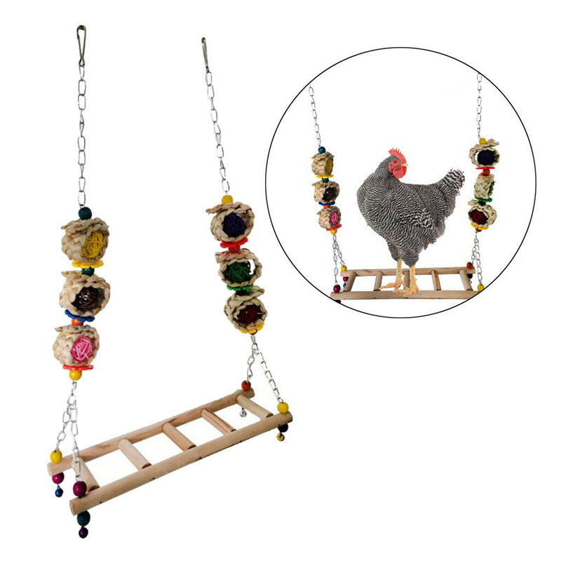 Chicken Ladder Perch Stand Chicken Hens Large Birds Finches Budgie Ladder-A
