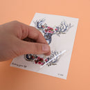 1PC Cute Deer Head Temporary Tattoos Body Arm Leg Waterproof Tattoo Stickers ES
