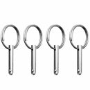 4 Pcs Quick Release Pin 1/4 inch, Full 316 Stainless Steel, Bimini Top Pin,