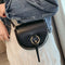 Women'S Semi-Circle Crossbody Bag Solid Color Pu Leather Handbag Ladies Mes K1S5