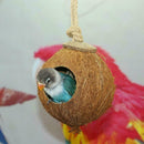 Coconut Shell Bird Nestouseut Cage Feeder Pet Parrot Parakeet Nice Toys A3X9