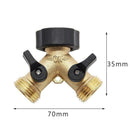 2-Way Metal Y Connector Garden Connector Hose Splitter Valves Shut off I4H5