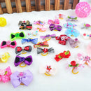 20pcs/lot Pet Decor Assorted Bows with Rubber Bands Pet Cat Dog Hair best Supply