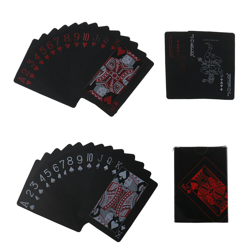Quality black plastic PVC poker waterproof magic playing cards table game gif BX