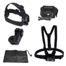 Head Strap+Chest Harness+Wrist Belt +Connecter + Carry Bag for Sports Camera