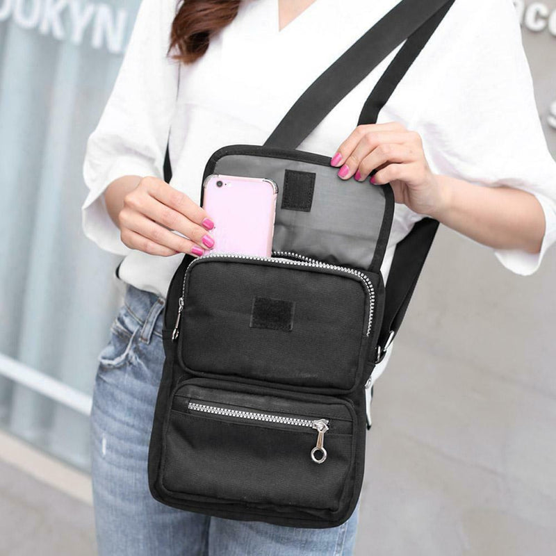 Women Messenger Bag Nylon Shoulder Bag Travel Casual Crossbody Bags/Black A