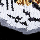 Reversible Sequin Embroidered Animal Tiger Patches Applique Sew on Clothing