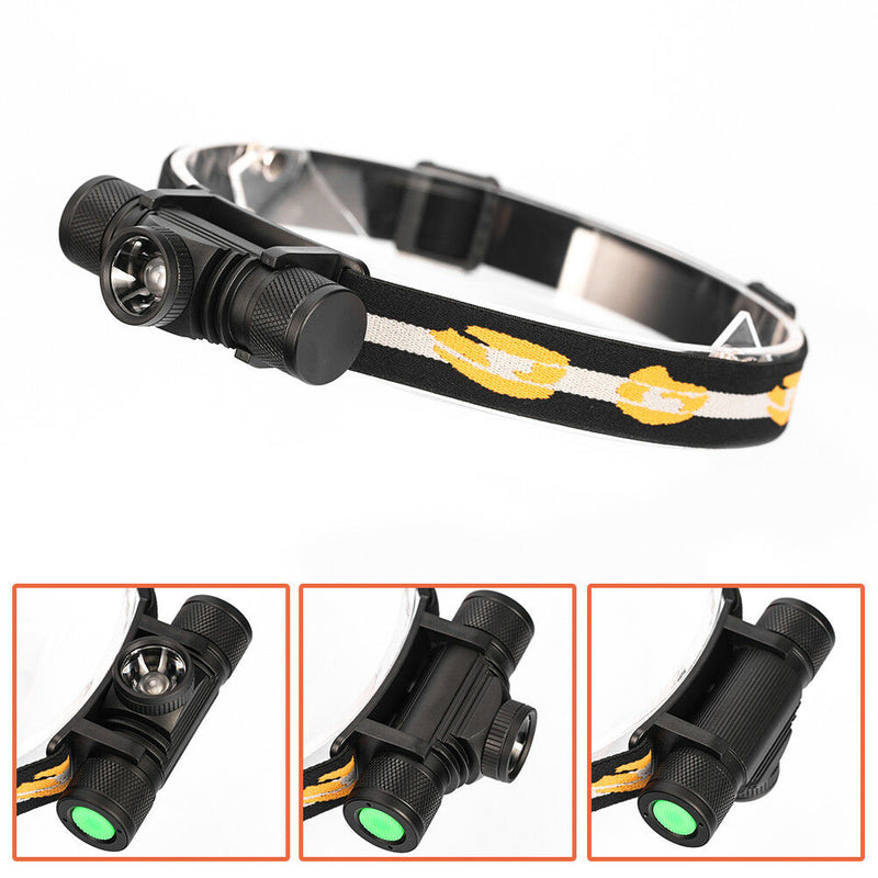 L2LED Headlight Zoomab Head Outdoor Sport Headlamp Camping Fishing Hunting US Gw