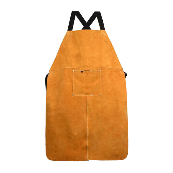 Adjustable Welding Bib Apron  Resistant Soldering Clothing Apron Brown