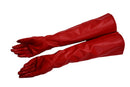 Pair of Stylish Red Solid Color PU Leather Long Gloves For Women Q3E8
