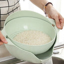 Washing Basket Double Drain Basin Sink Washing Rice Bowl Fruit Tray Drain B