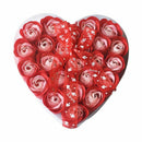 Lovely 24 Pcs Red Scented Bath Soap Rose Petal in Heart Box (Red) S3G5