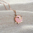 Necklace Lucky Pig Chain Choker Pendant-Rose-Pink-Crystal Women-Accessories