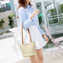Bag Women Fashion Women Casual Shoulder Bag Straw Bags Woven Bucket Bag Han