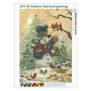 5D Diy Diamond Painting Cross Stitch Christmas snowman and bird 5D Diamond