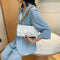 Women Evening Clutch Pleated PU Solid Shoulder Handbag Chain Totes (Beige)